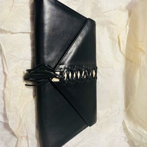 Elegant Black Leather Clutch